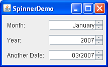 Java's SpinnerDemo Java's SpinnerDemo